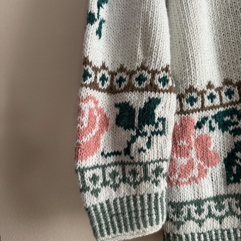 Vintage Rose Floral Knit Mock‎ Neck Sweater - Picture 8 of 11